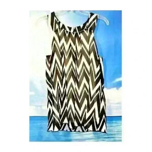 IZ BYER Womans BLACK & WHITE Sheer Top LINED Lightweight Shirt size Lg